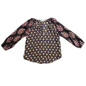 Roller Rabbit Janni Black Madigan Floral Blouse 100% cotton